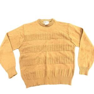 Vintage Sigallo Sweater XL Fair Isle Acrylic Brown Ski Crew Neck 70’s